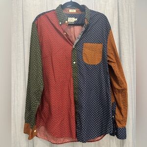 J. Crew Multicolor Paisley Patchwork Men's Shirt - Size L